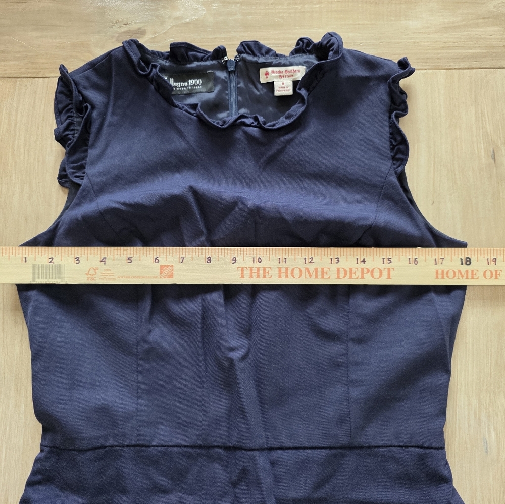 Brooks Brothers Tollegno 1900 Navy Blue Wool Blend Sheath Dress Size 8 - Picture 11 of 14